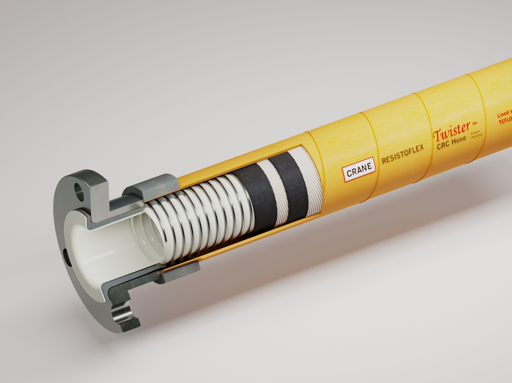 Product picture for RESISTOFLEX® CRC-W, Schlauchliner in Naturfarbe, mit durchgebördelten Enden --- COMING SOON