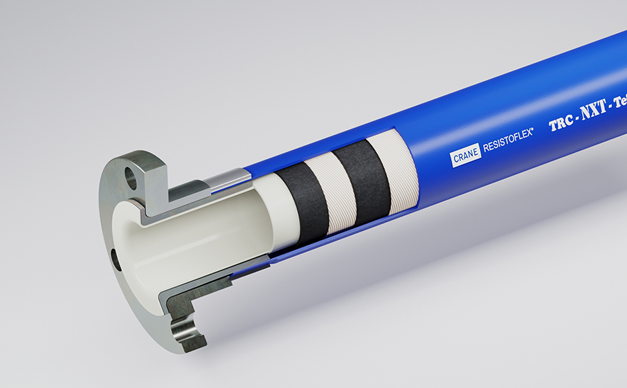 Product picture for RESISTOFLEX® TRCF-W, Schlauchliner in Naturfarbe, mit durchgebördelten Enden